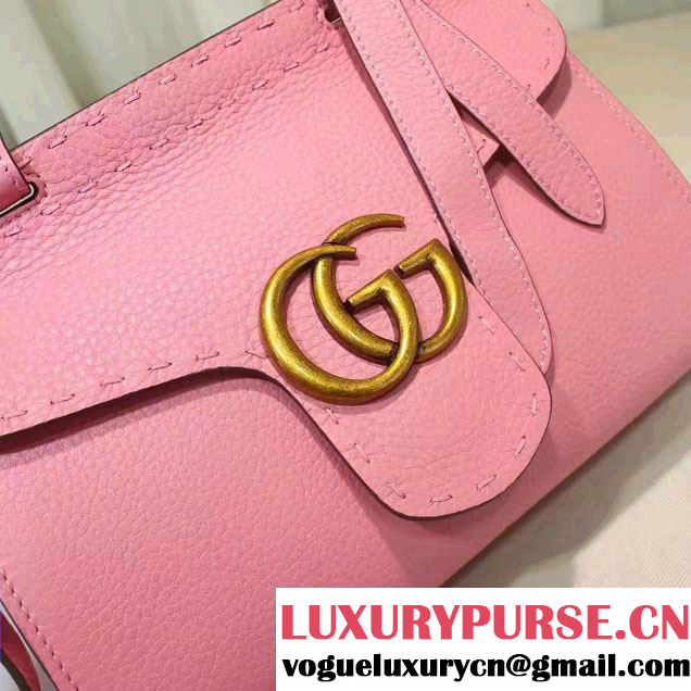 Gucci GG Marmont Leather Top Handle Mini Bag 442622 Pink 2016