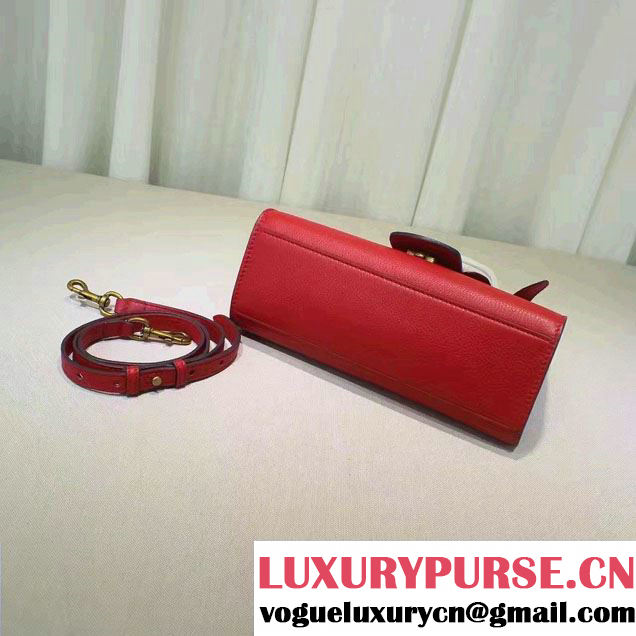Gucci GG Marmont Leather Top Handle Mini Bag 442622 Red 2016