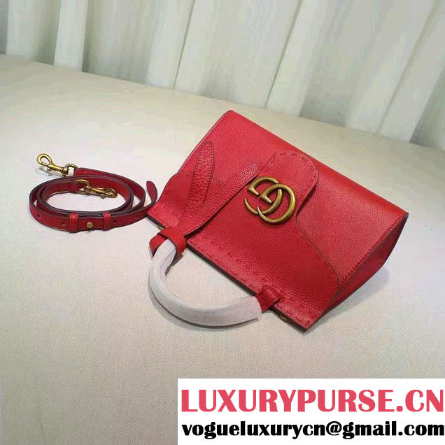 Gucci GG Marmont Leather Top Handle Mini Bag 442622 Red 2016