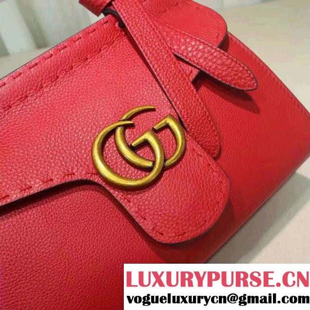 Gucci GG Marmont Leather Top Handle Mini Bag 442622 Red 2016