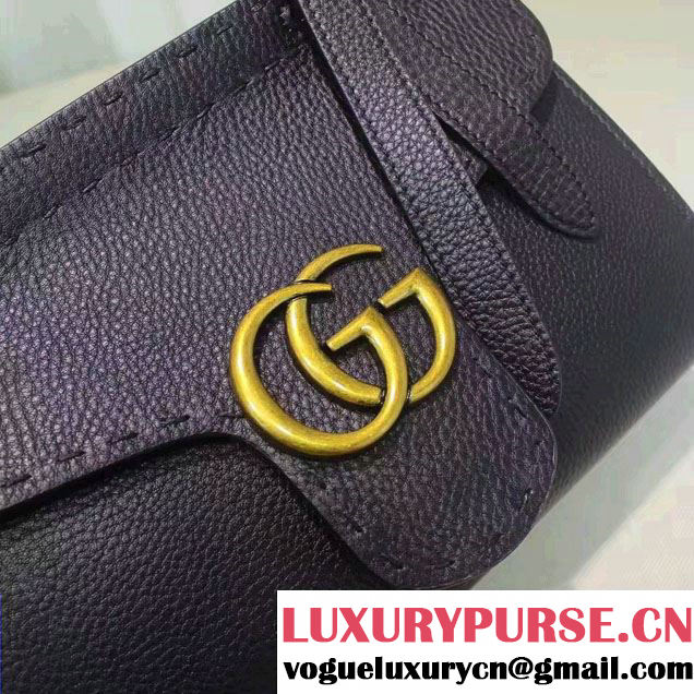 Gucci GG Marmont Leather Top Handle Mini Bag 442622 Black 2016