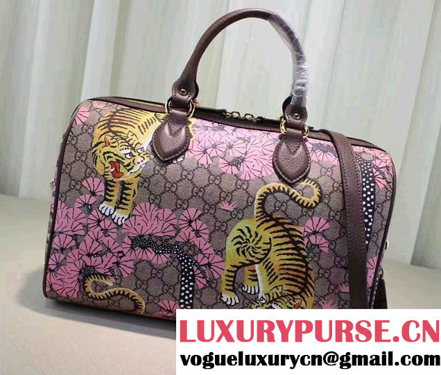 Gucci Bengal Top Handle Medium Boston Bag 409527 Pink 2016