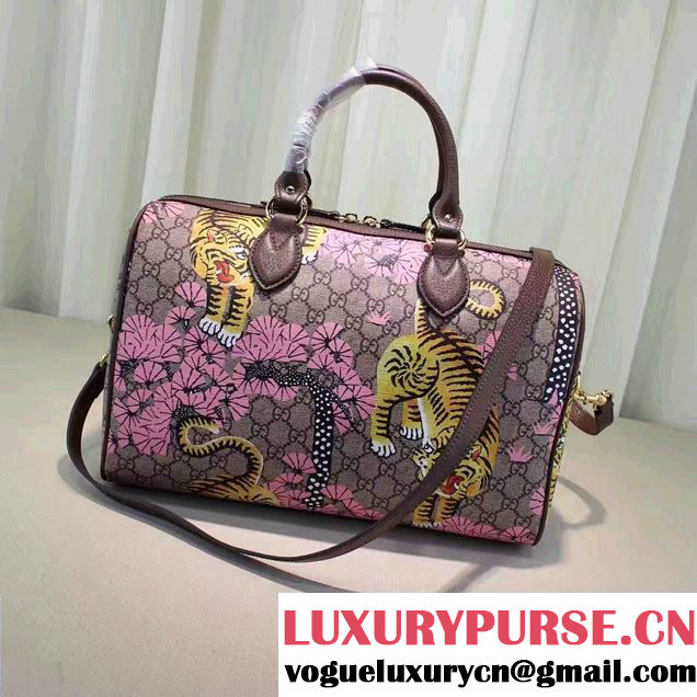 Gucci Bengal Top Handle Medium Boston Bag 409527 Pink 2016