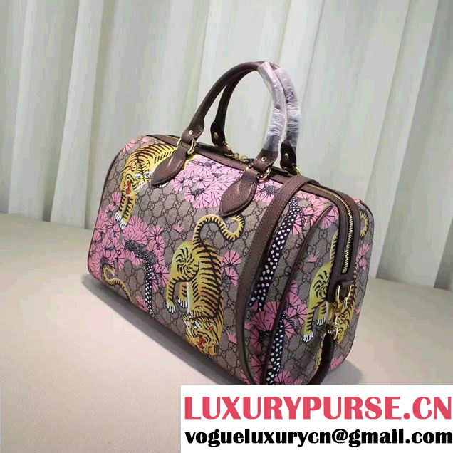 Gucci Bengal Top Handle Medium Boston Bag 409527 Pink 2016