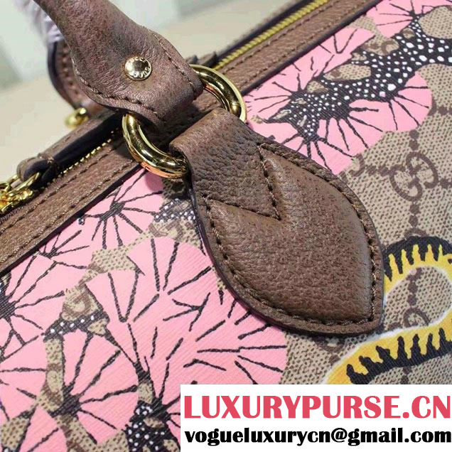 Gucci Bengal Top Handle Medium Boston Bag 409527 Pink 2016