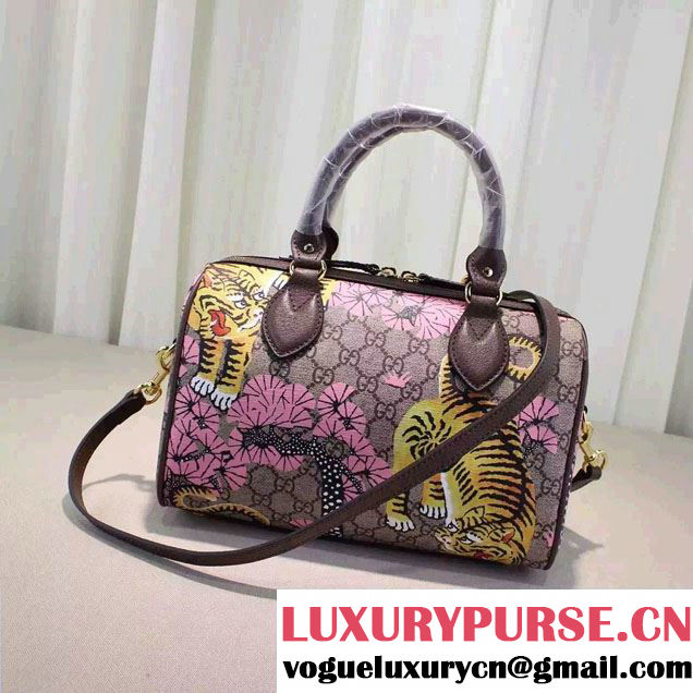Gucci Bengal Top Handle Small Boston Bag 409529 Pink 2016