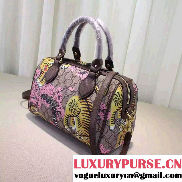 Gucci Bengal Top Handle Small Boston Bag 409529 Pink 2016