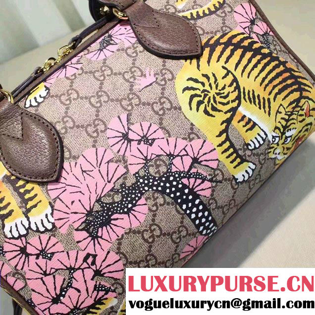 Gucci Bengal Top Handle Small Boston Bag 409529 Pink 2016