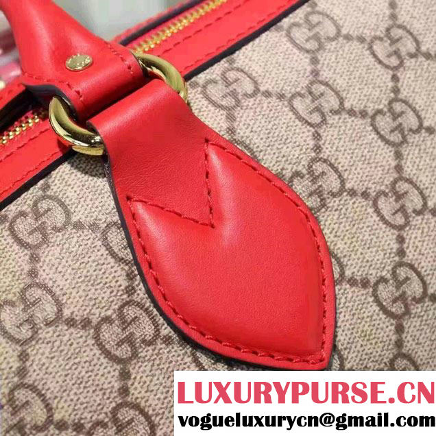 Gucci Top Handle Medium Boston Bag 409527 Embroidered Heart Snake Flower 2016