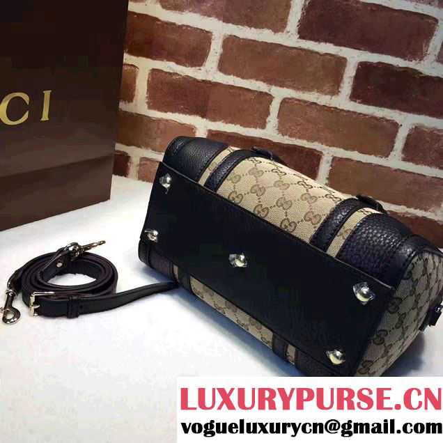 Gucci GG Canvas Classic Top Handle Small Bag 387601 Black