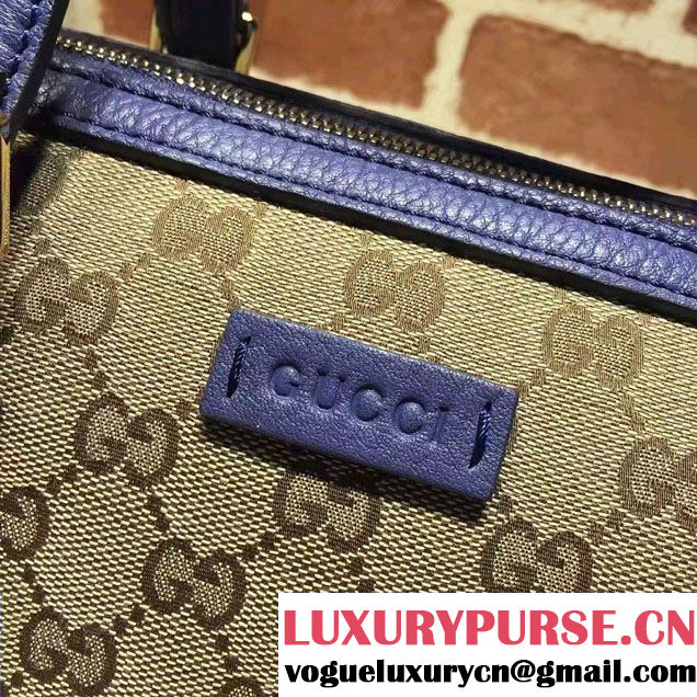 Gucci GG Canvas Classic Top Handle Small Bag 387601 Blue