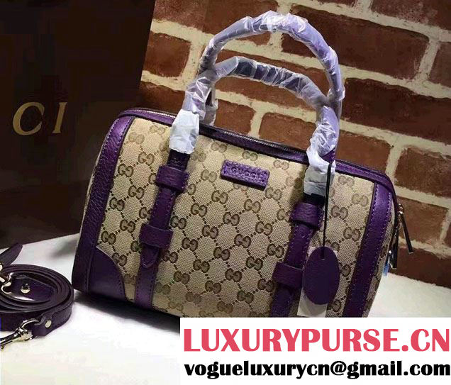 Gucci GG Canvas Classic Top Handle Small Bag 387601 Purple