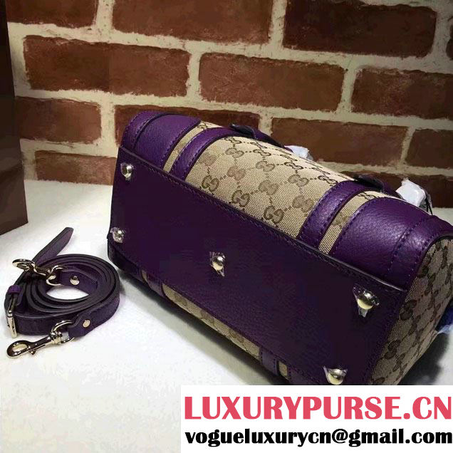 Gucci GG Canvas Classic Top Handle Small Bag 387601 Purple