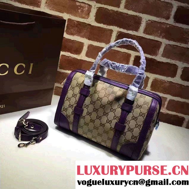 Gucci GG Canvas Classic Top Handle Small Bag 387601 Purple