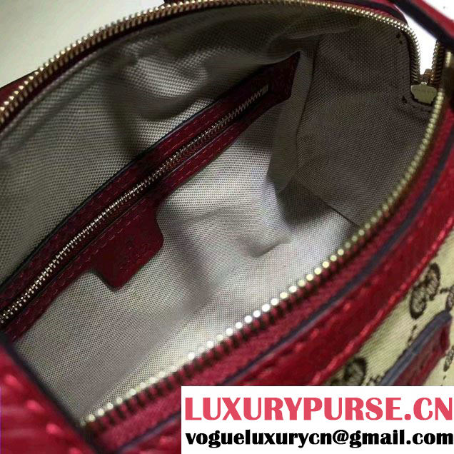 Gucci GG Canvas Classic Top Handle Small Bag 387601 Red