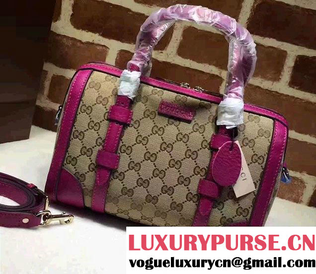 Gucci GG Canvas Classic Top Handle Small Bag 387601 Fuchsia