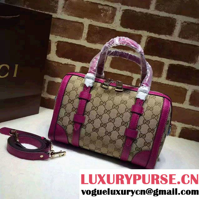 Gucci GG Canvas Classic Top Handle Small Bag 387601 Fuchsia