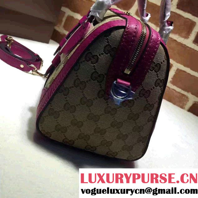 Gucci GG Canvas Classic Top Handle Small Bag 387601 Fuchsia