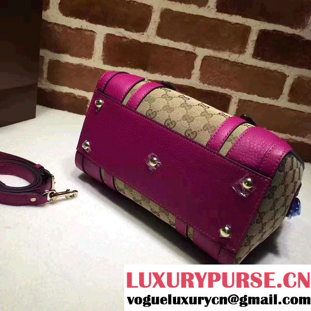 Gucci GG Canvas Classic Top Handle Small Bag 387601 Fuchsia