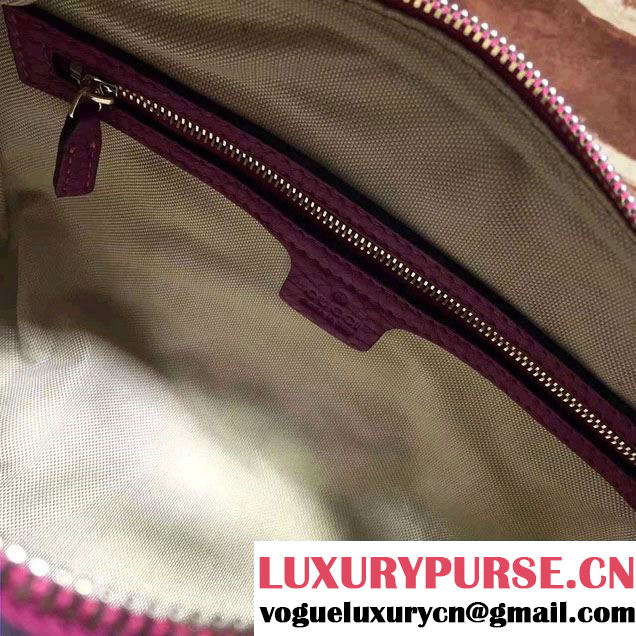 Gucci GG Canvas Classic Top Handle Small Bag 387601 Fuchsia