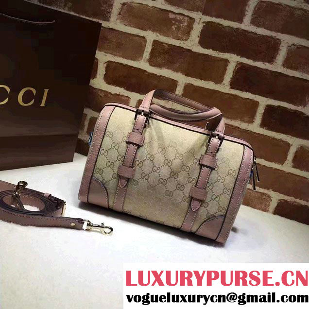 Gucci GG Canvas Classic Top Handle Small Bag 387601 Nude Pink
