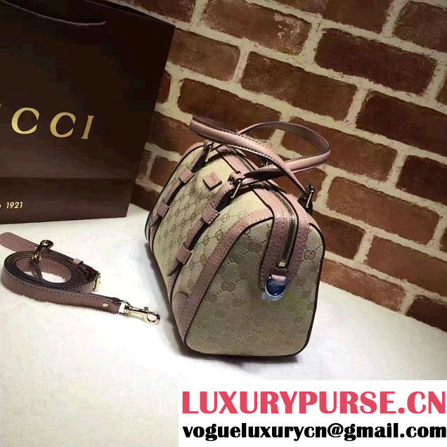 Gucci GG Canvas Classic Top Handle Small Bag 387601 Nude Pink