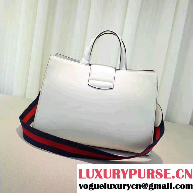 Gucci Dionysus Leather Top Handle Large Bag 444167 White 2016