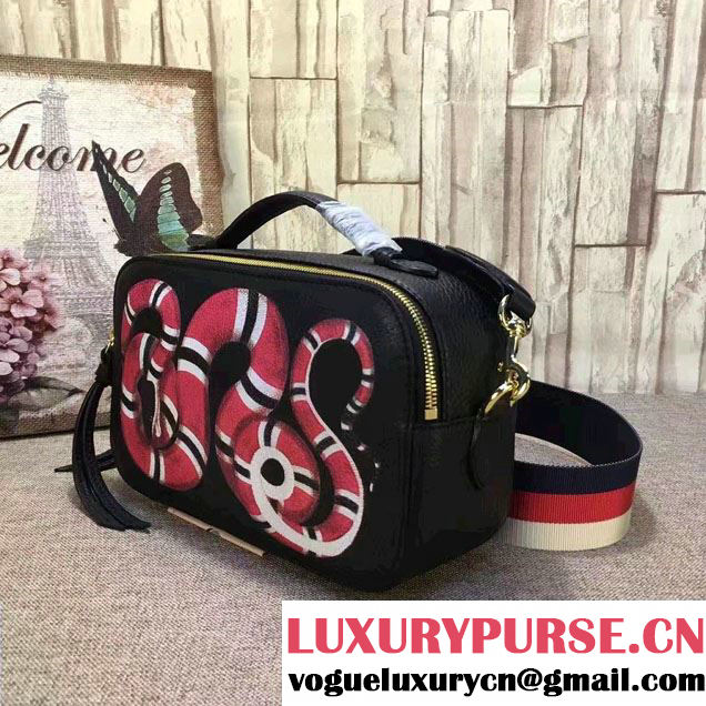 Gucci Snake Print Leather Top Handle Small Bag 453565 2016