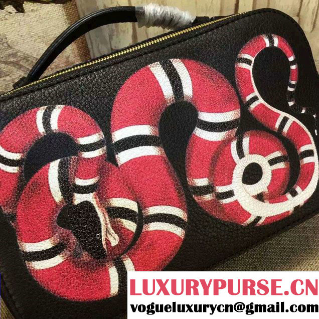 Gucci Snake Print Leather Top Handle Small Bag 453565 2016