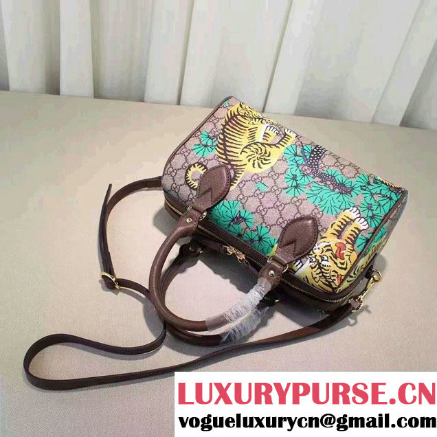 Gucci Bengal Top Handle Small Boston Bag 409529 Green 2016