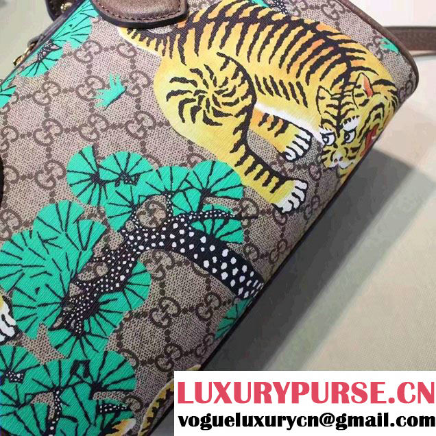 Gucci Bengal Top Handle Small Boston Bag 409529 Green 2016
