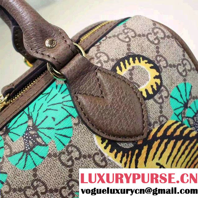 Gucci Bengal Top Handle Small Boston Bag 409529 Green 2016