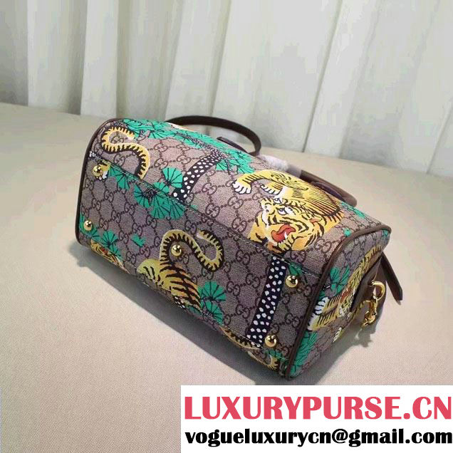 Gucci Bengal Top Handle Small Boston Bag 409529 Green 2016