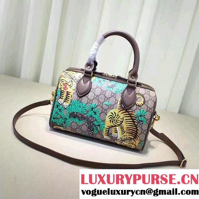 Gucci Bengal Top Handle Small Boston Bag 409529 Green 2016