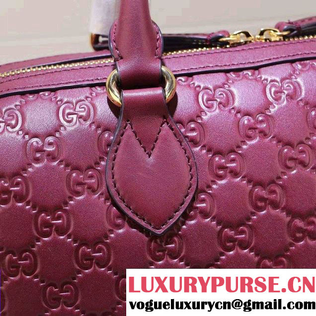 Gucci Soft Signature Top Handle Small Boston Bag 409529 Purple 2016