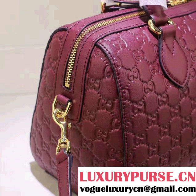 Gucci Soft Signature Top Handle Small Boston Bag 409529 Purple 2016