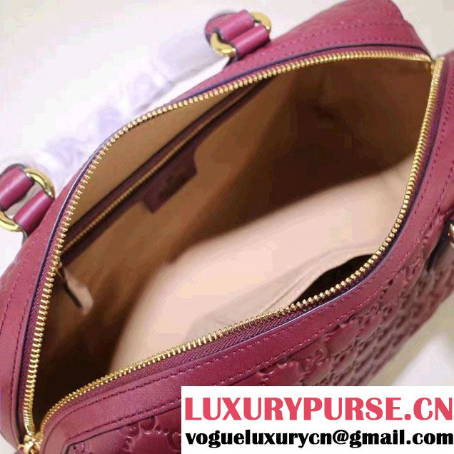 Gucci Soft Signature Top Handle Small Boston Bag 409529 Purple 2016