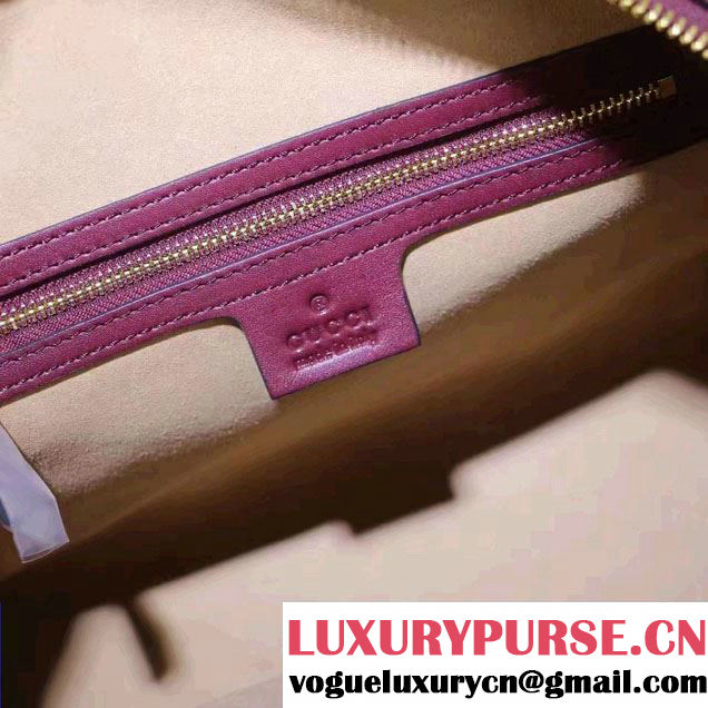 Gucci Soft Signature Top Handle Small Boston Bag 409529 Purple 2016