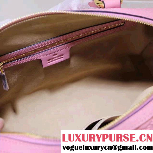 Gucci Soft Signature Top Handle Small Boston Bag 409529 Pink 2016