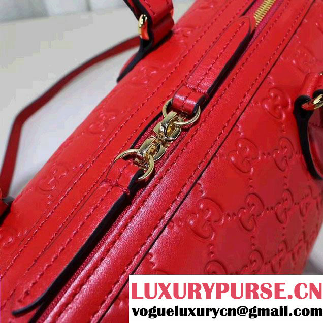 Gucci Soft Signature Top Handle Small Boston Bag 409529 Red 2016