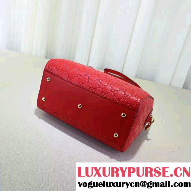 Gucci Soft Signature Top Handle Small Boston Bag 409529 Red 2016