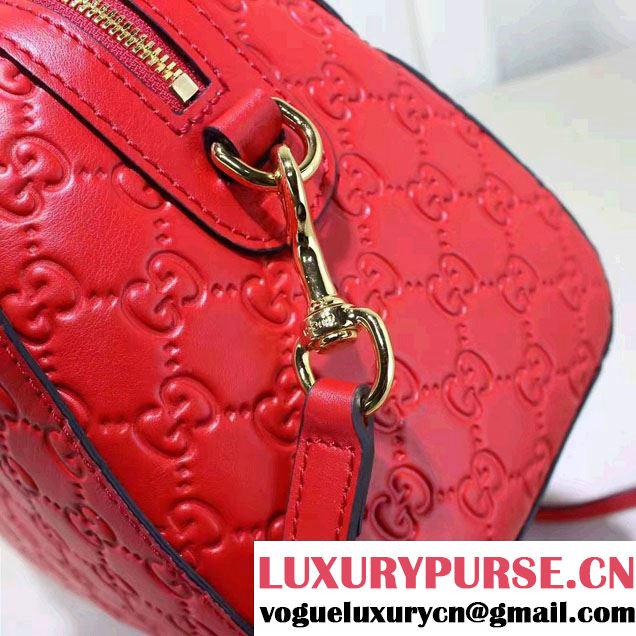 Gucci Soft Signature Top Handle Small Boston Bag 409529 Red 2016
