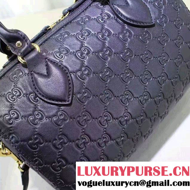 Gucci Soft Signature Top Handle Small Boston Bag 409529 Black 2016