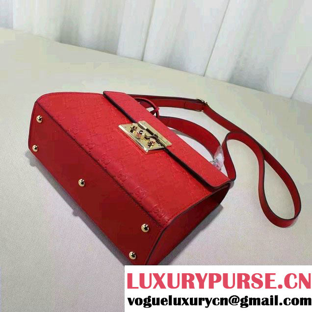 Gucci Padlock Signature Top Handle Small Bag 453188 Red 2016