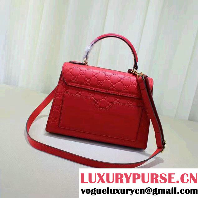 Gucci Padlock Signature Top Handle Small Bag 453188 Red 2016