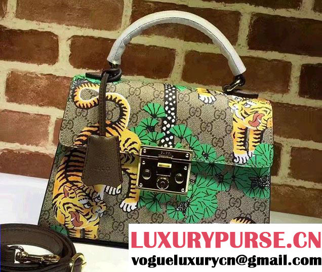 Gucci Padlock Bengal Top Handle Small Bag 453188 Green 2016