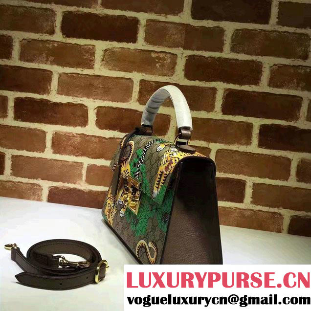 Gucci Padlock Bengal Top Handle Small Bag 453188 Green 2016