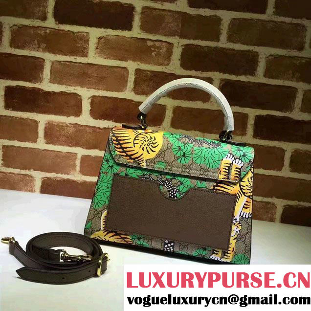 Gucci Padlock Bengal Top Handle Small Bag 453188 Green 2016