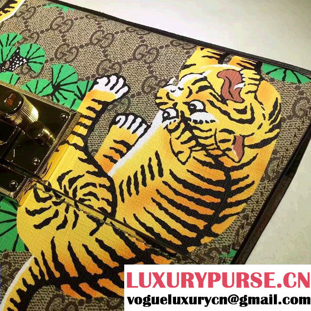 Gucci Padlock Bengal Top Handle Small Bag 453188 Green 2016