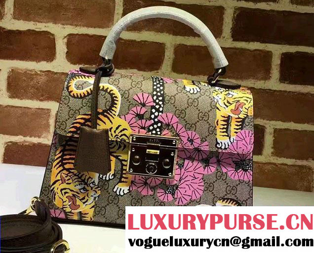 Gucci Padlock Bengal Top Handle Small Bag 453188 Pink 2016